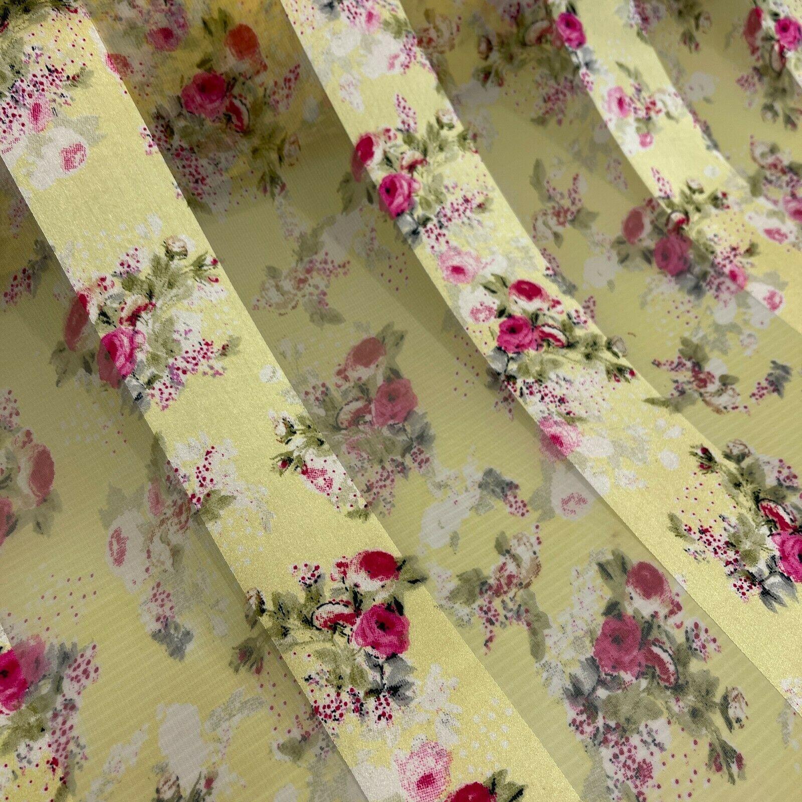 Satin Floral Stripe Chiffon Lightweight dress scarf Fabric M1579