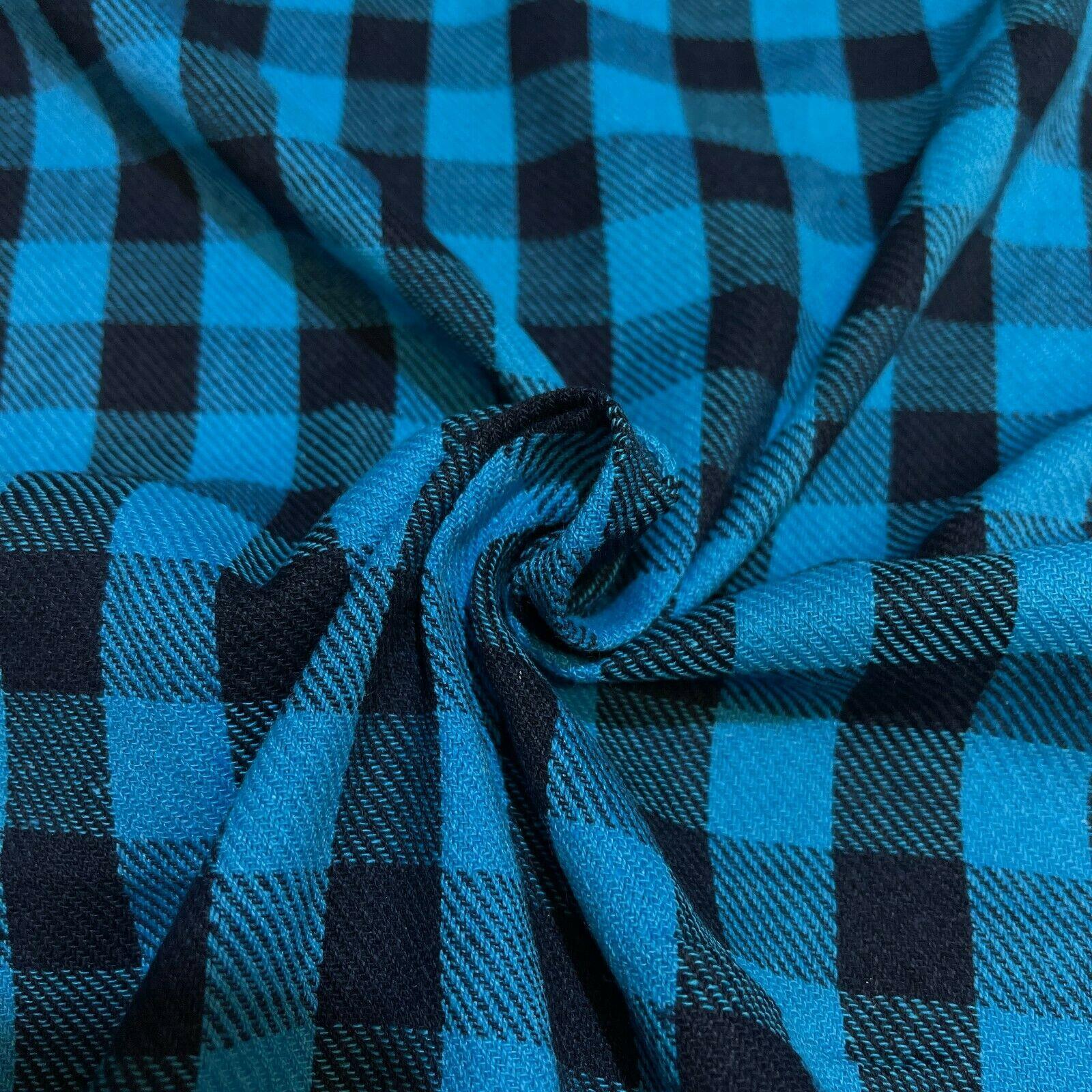 Soft Brushed Tartan Check Plaid Winceyette printed Fabric 55 inches wide MA1580