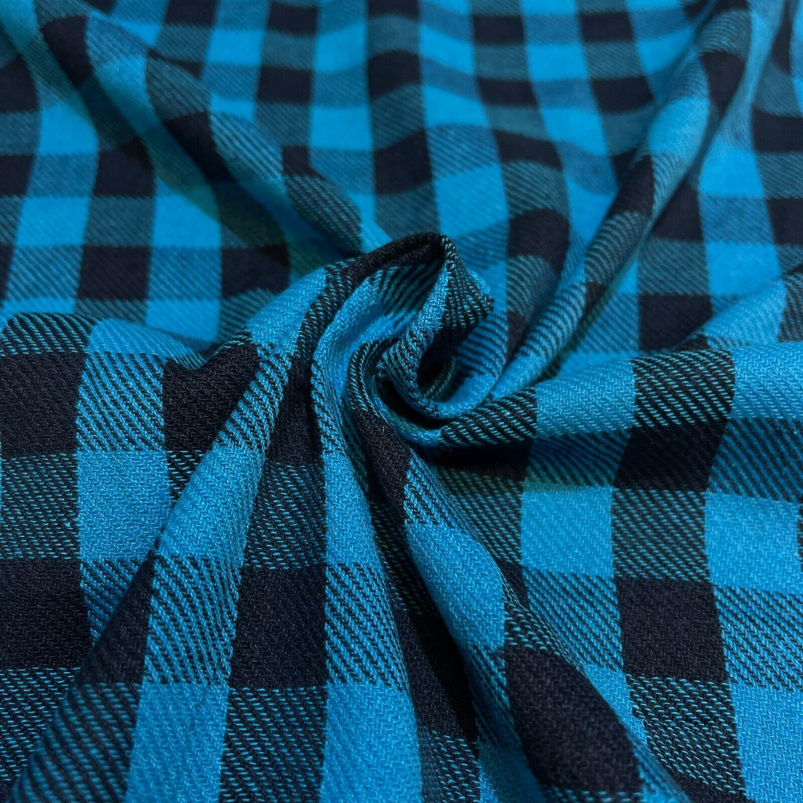 Soft Brushed Tartan Check Plaid Winceyette printed Fabric 55 inches wide MA1580