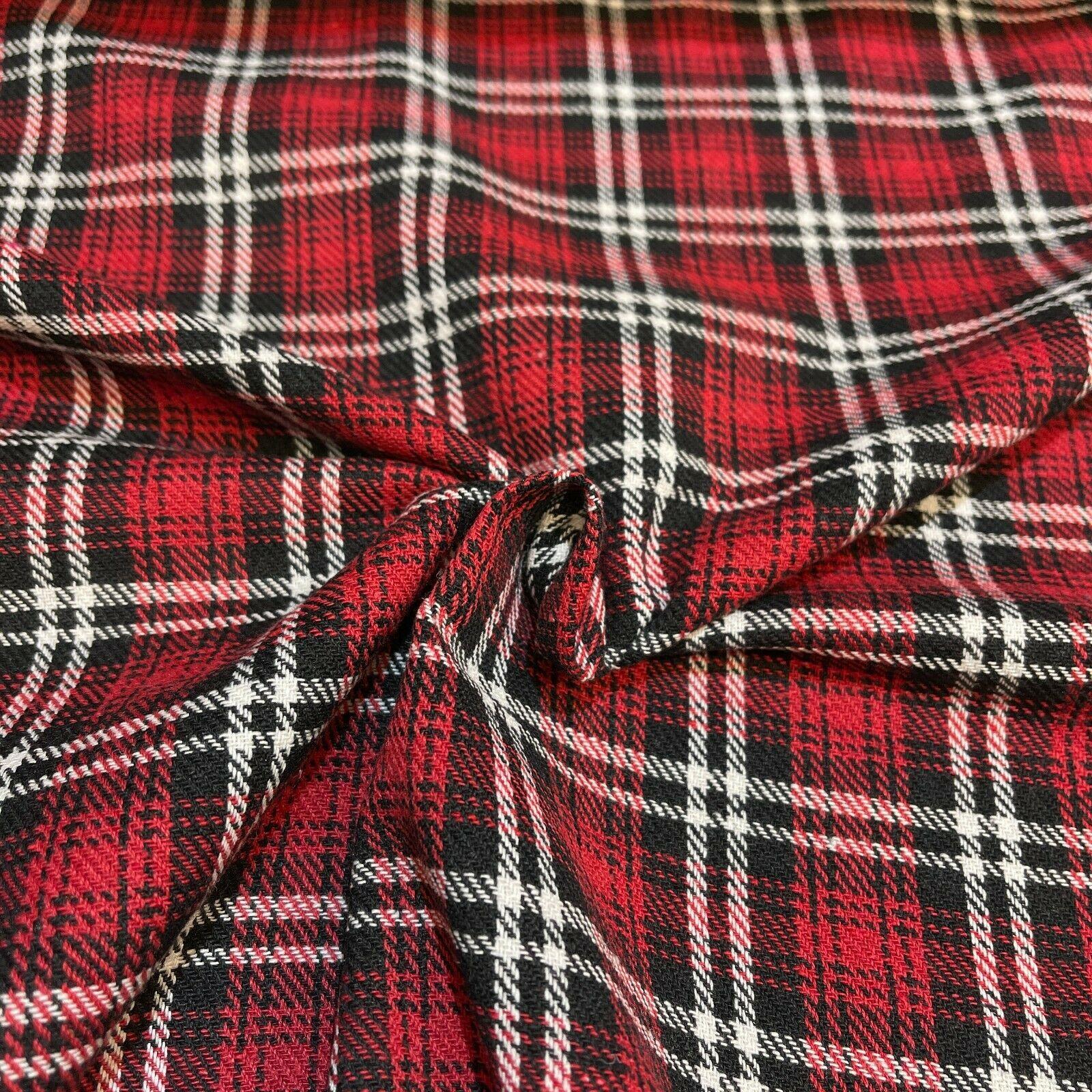 Soft Brushed Tartan Check Plaid Winceyette printed Fabric 55 inches wide MA1580