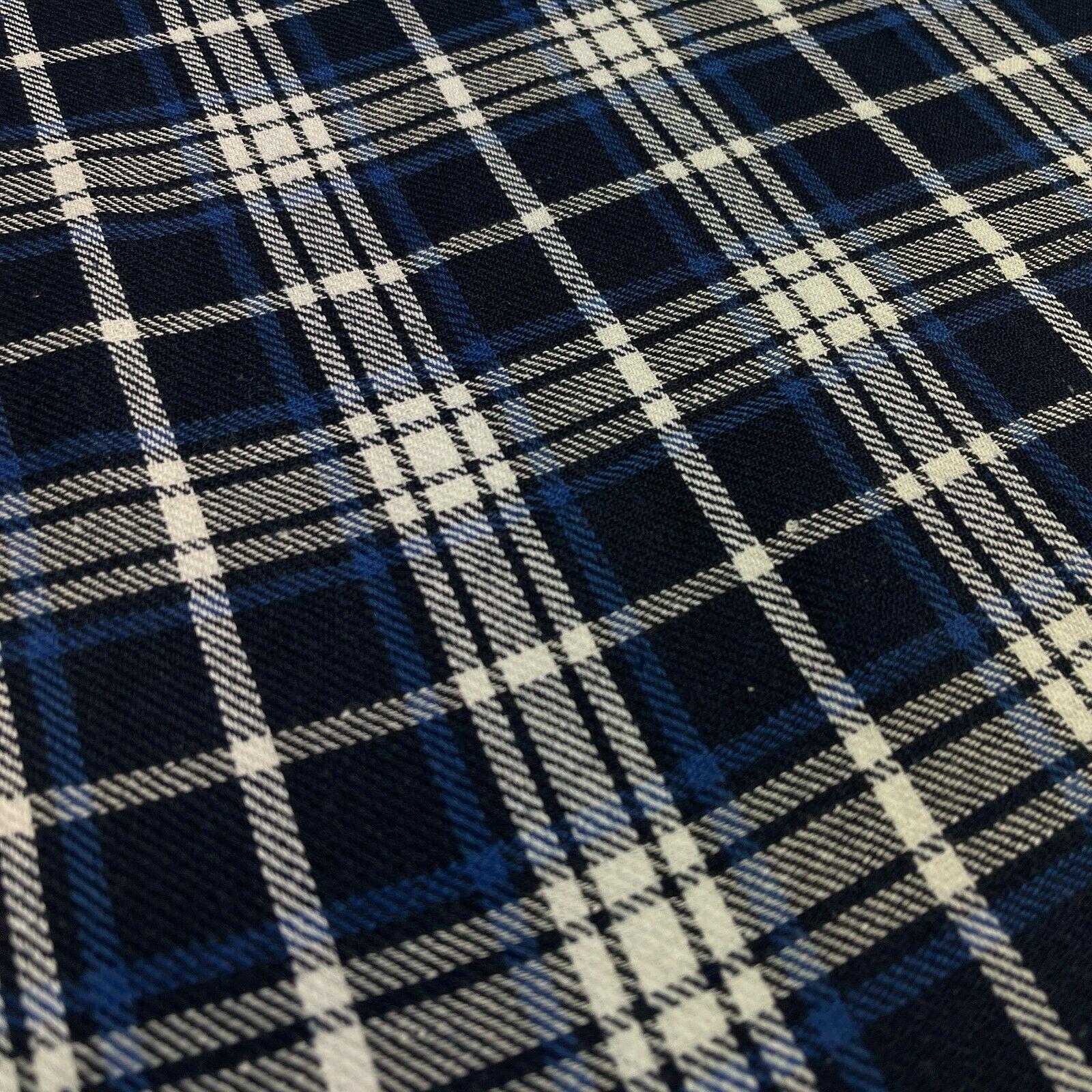 Soft Brushed Tartan Check Plaid Winceyette printed Fabric 55 inches wide MA1580