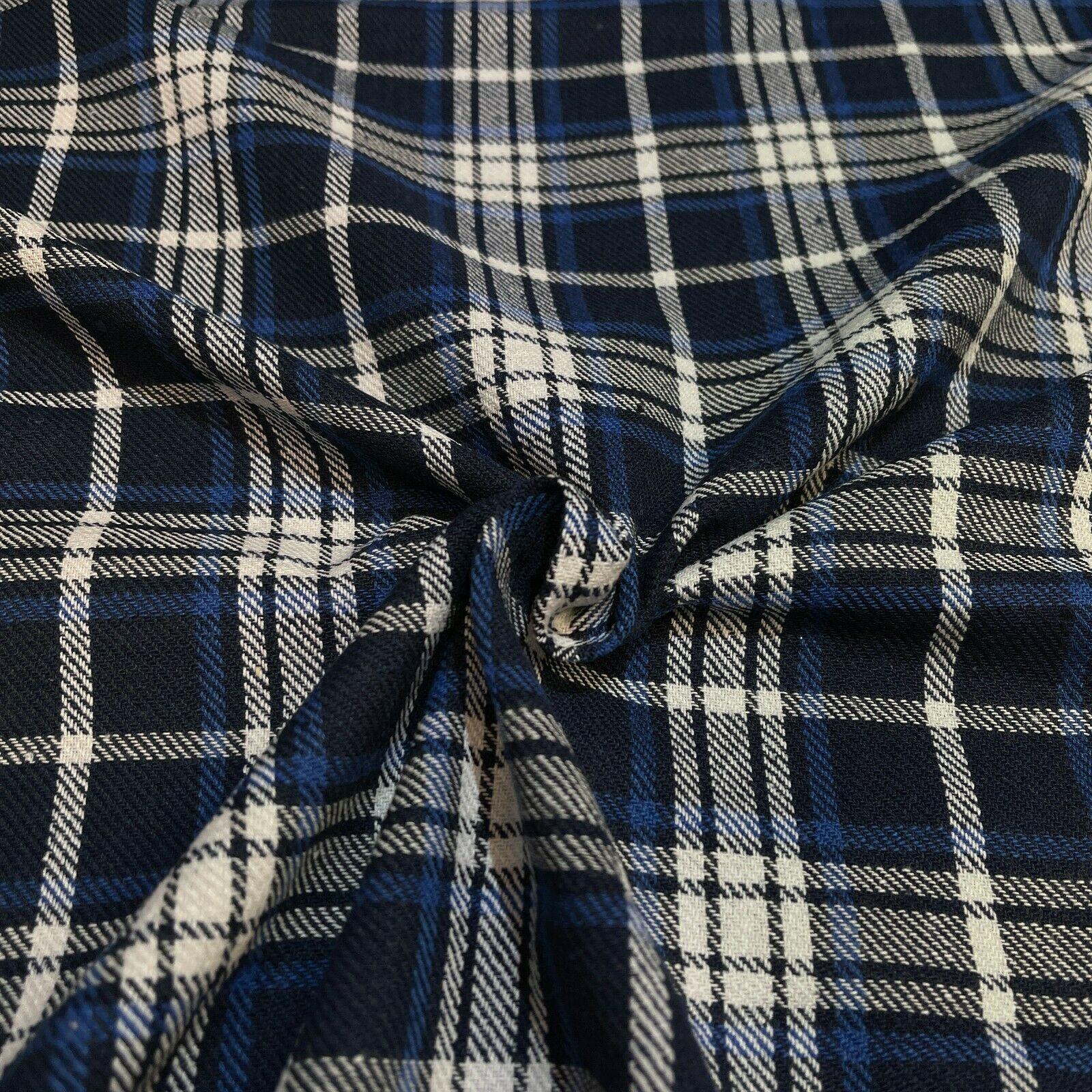 Soft Brushed Tartan Check Plaid Winceyette printed Fabric 55 inches wide MA1580