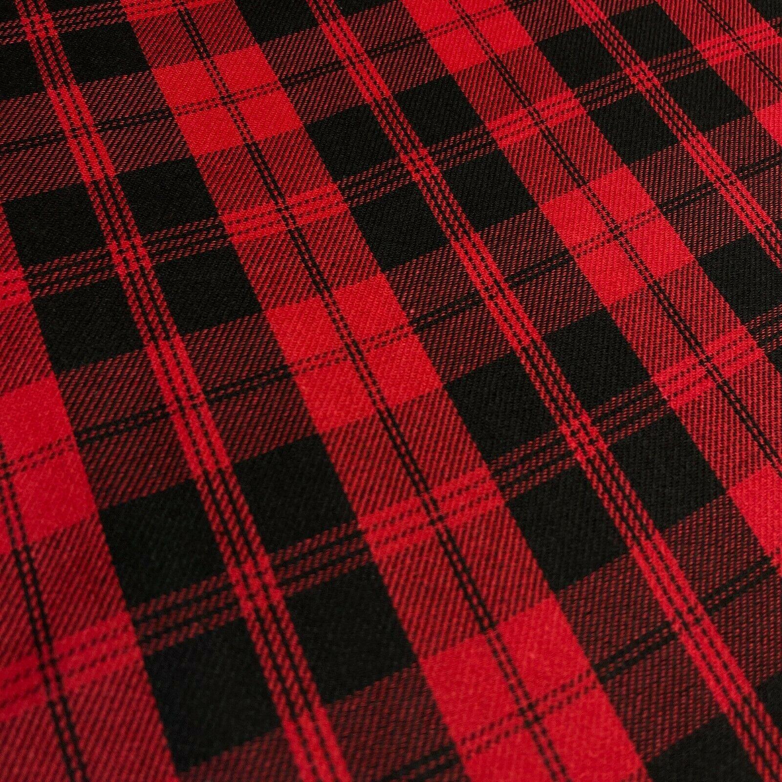 Soft Brushed Tartan Check Plaid Winceyette printed Fabric 55 inches wide MA1580