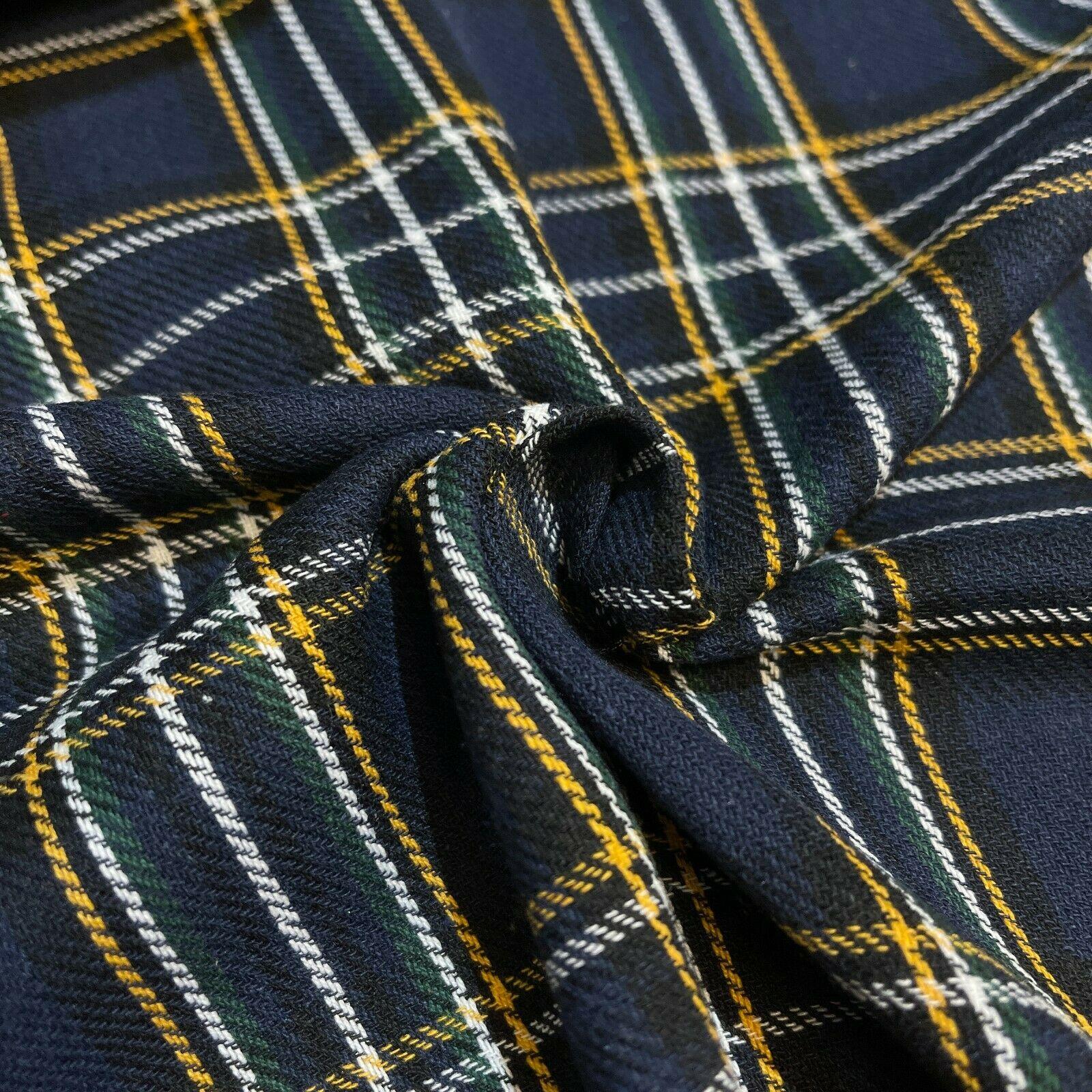 Soft Brushed Tartan Check Plaid Winceyette printed Fabric 55 inches wide MA1580