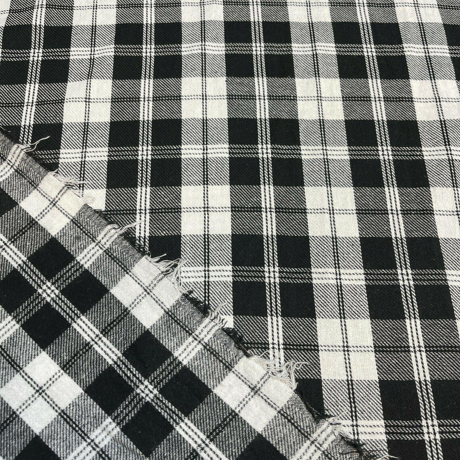 Soft Brushed Tartan Check Plaid Winceyette printed Fabric 55 inches wide MA1580