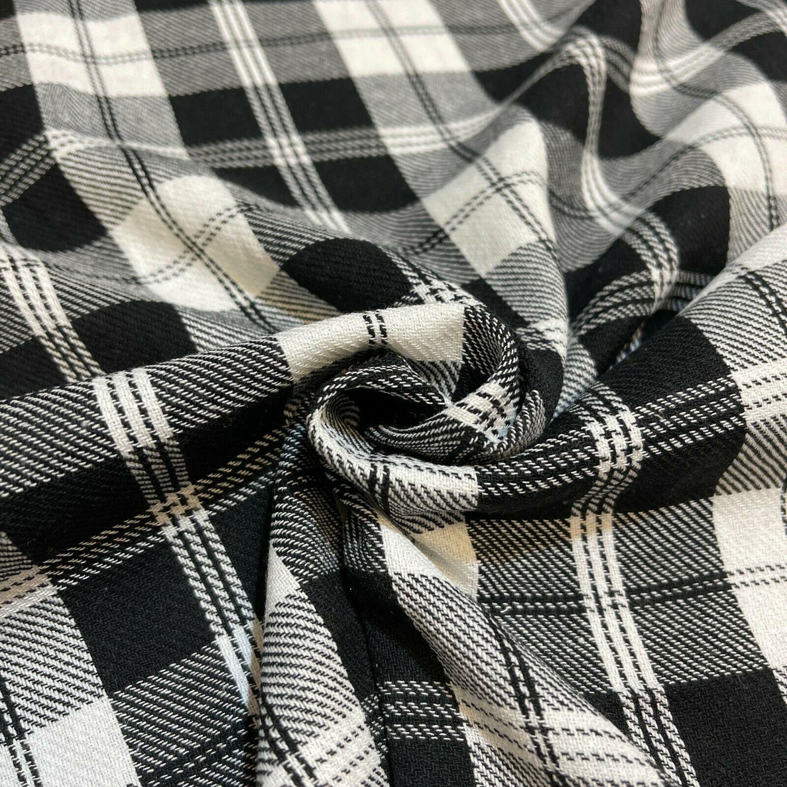 Soft Brushed Tartan Check Plaid Winceyette printed Fabric 55 inches wide MA1580