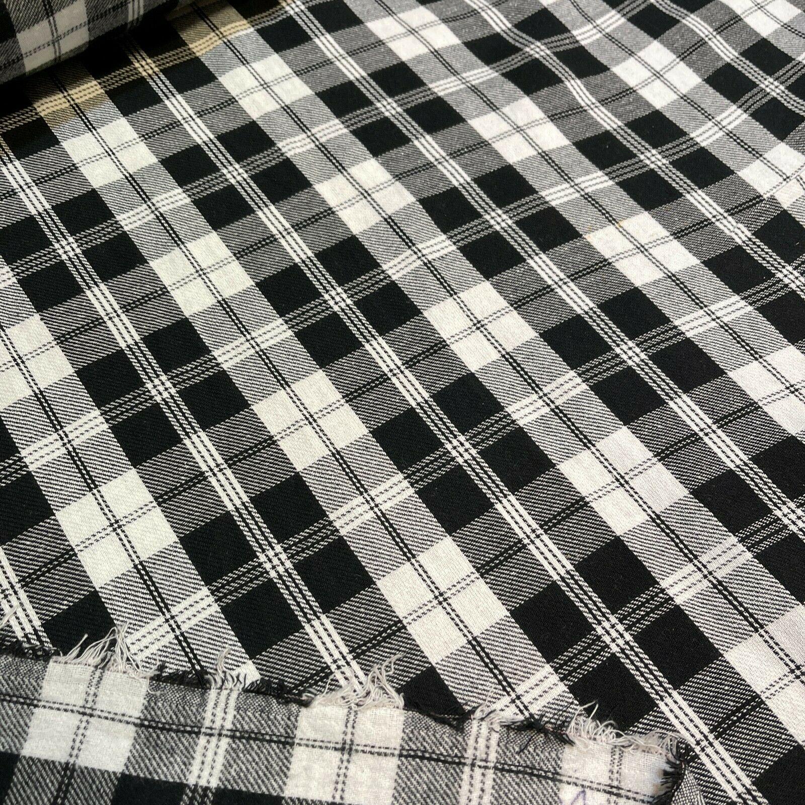 Soft Brushed Tartan Check Plaid Winceyette printed Fabric 55 inches wide MA1580