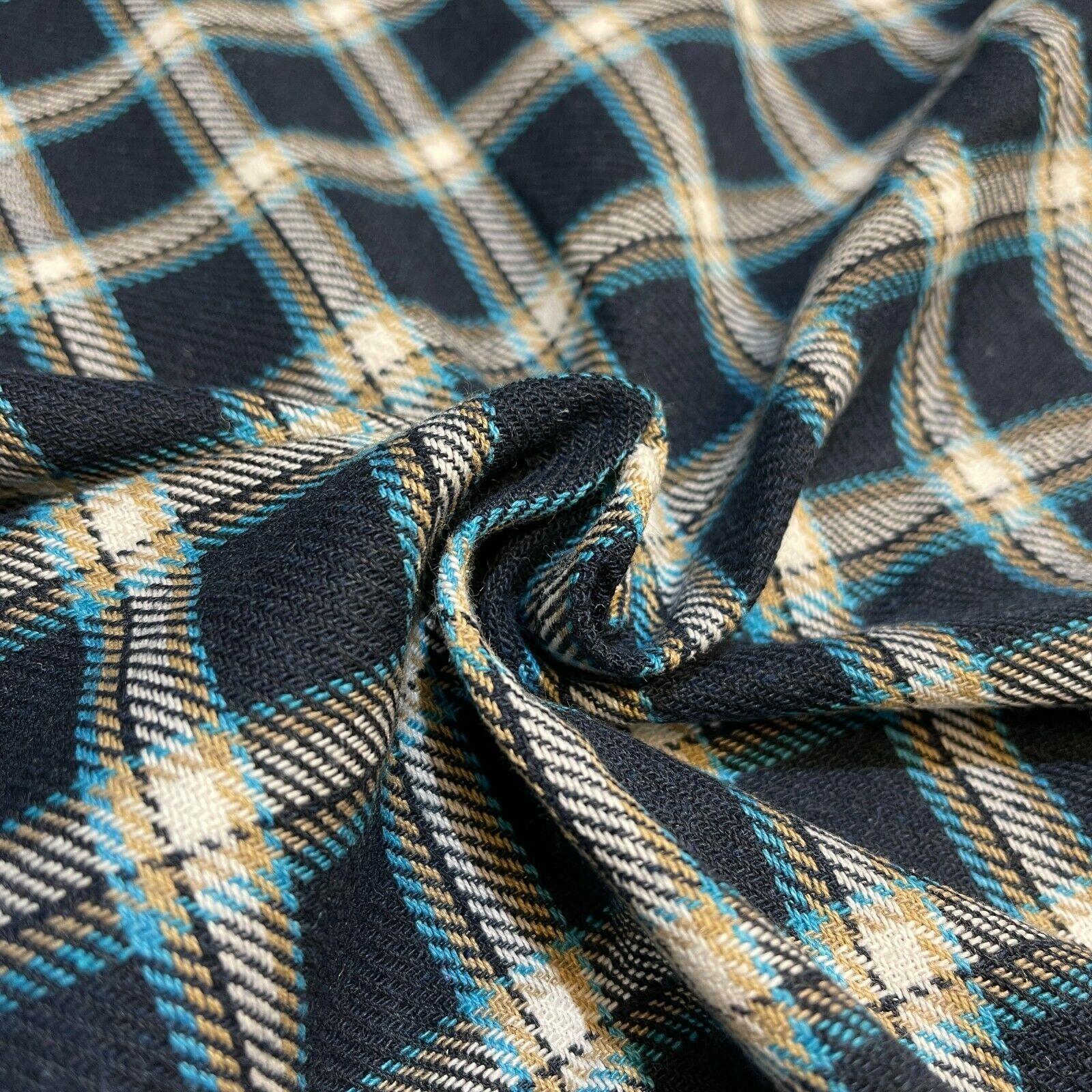 Soft Brushed Tartan Check Plaid Winceyette printed Fabric 55 inches wide MA1580
