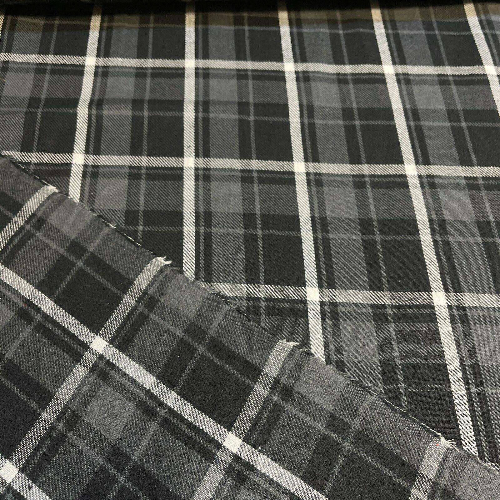 Soft Brushed Tartan Check Plaid Winceyette printed Fabric 55 inches wide MA1580