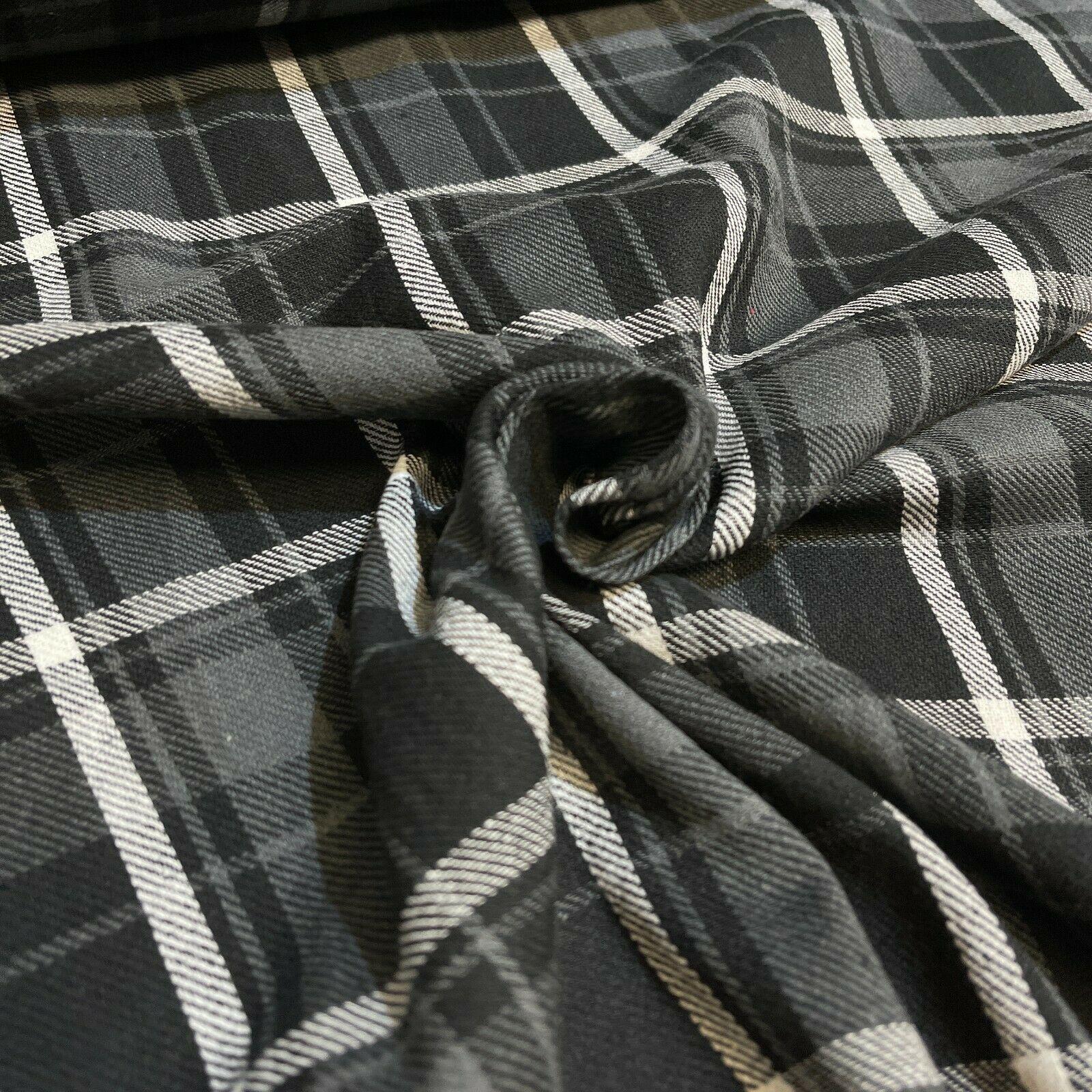 Soft Brushed Tartan Check Plaid Winceyette printed Fabric 55 inches wide MA1580