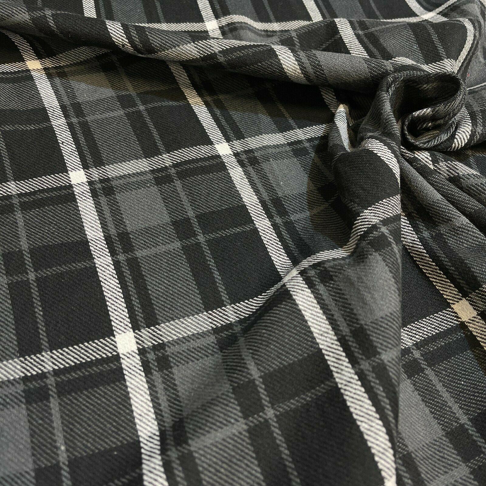Soft Brushed Tartan Check Plaid Winceyette printed Fabric 55 inches wide MA1580