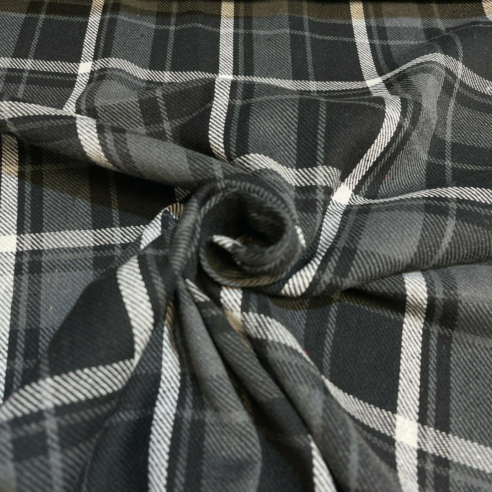 Soft Brushed Tartan Check Plaid Winceyette printed Fabric 55 inches wide MA1580