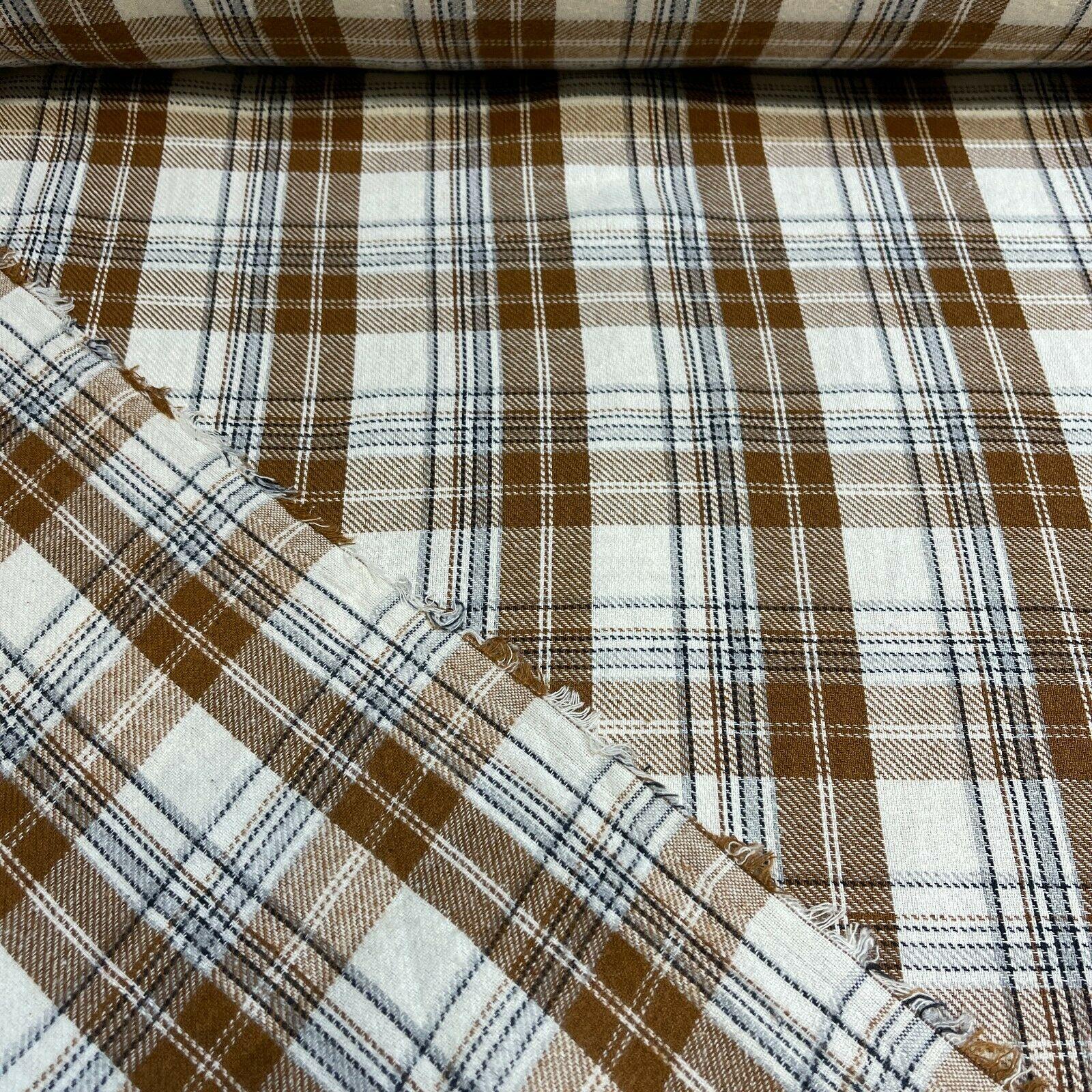 Soft Brushed Tartan Check Plaid Winceyette printed Fabric MA1580