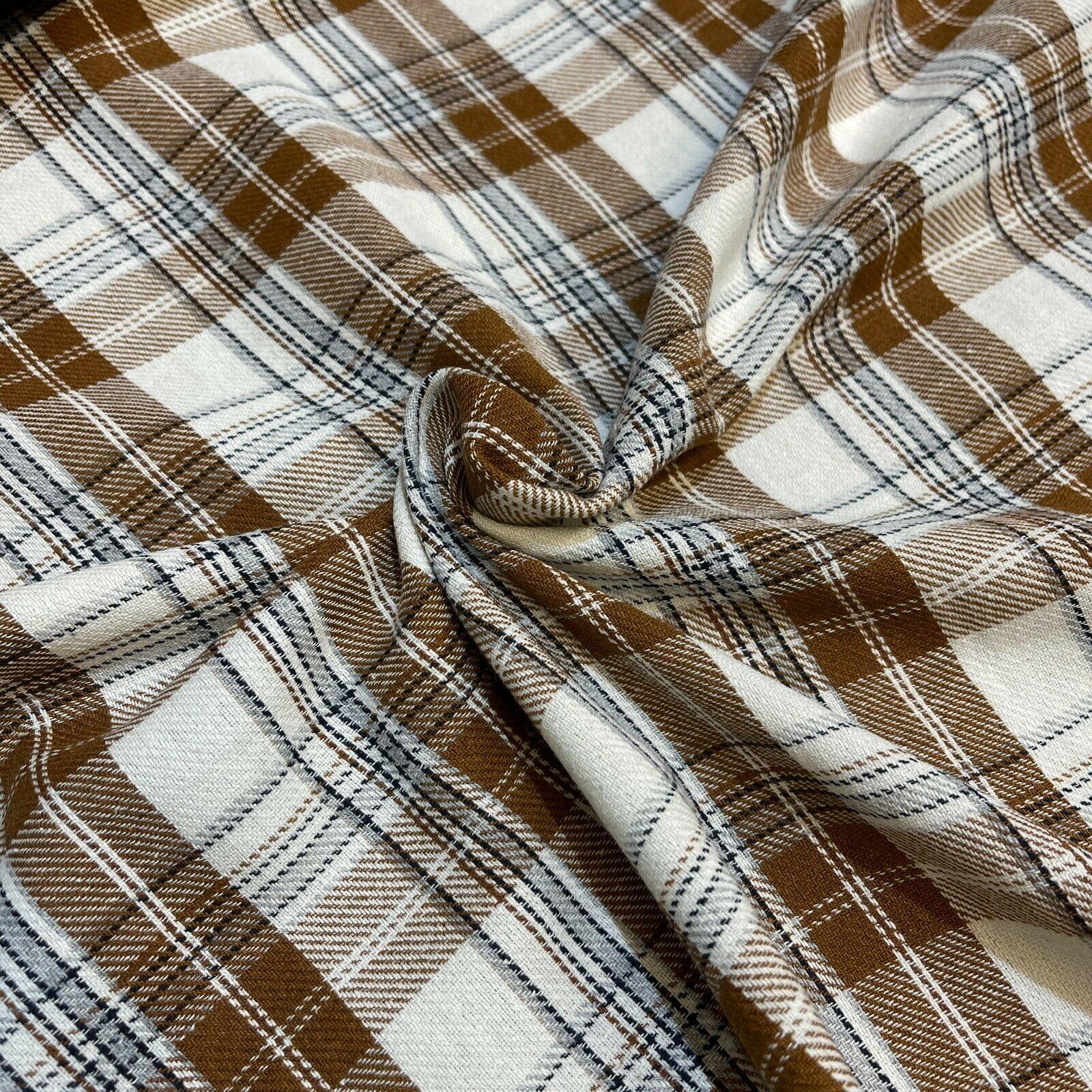 Soft Brushed Tartan Check Plaid Winceyette printed Fabric 55 inches wide MA1580