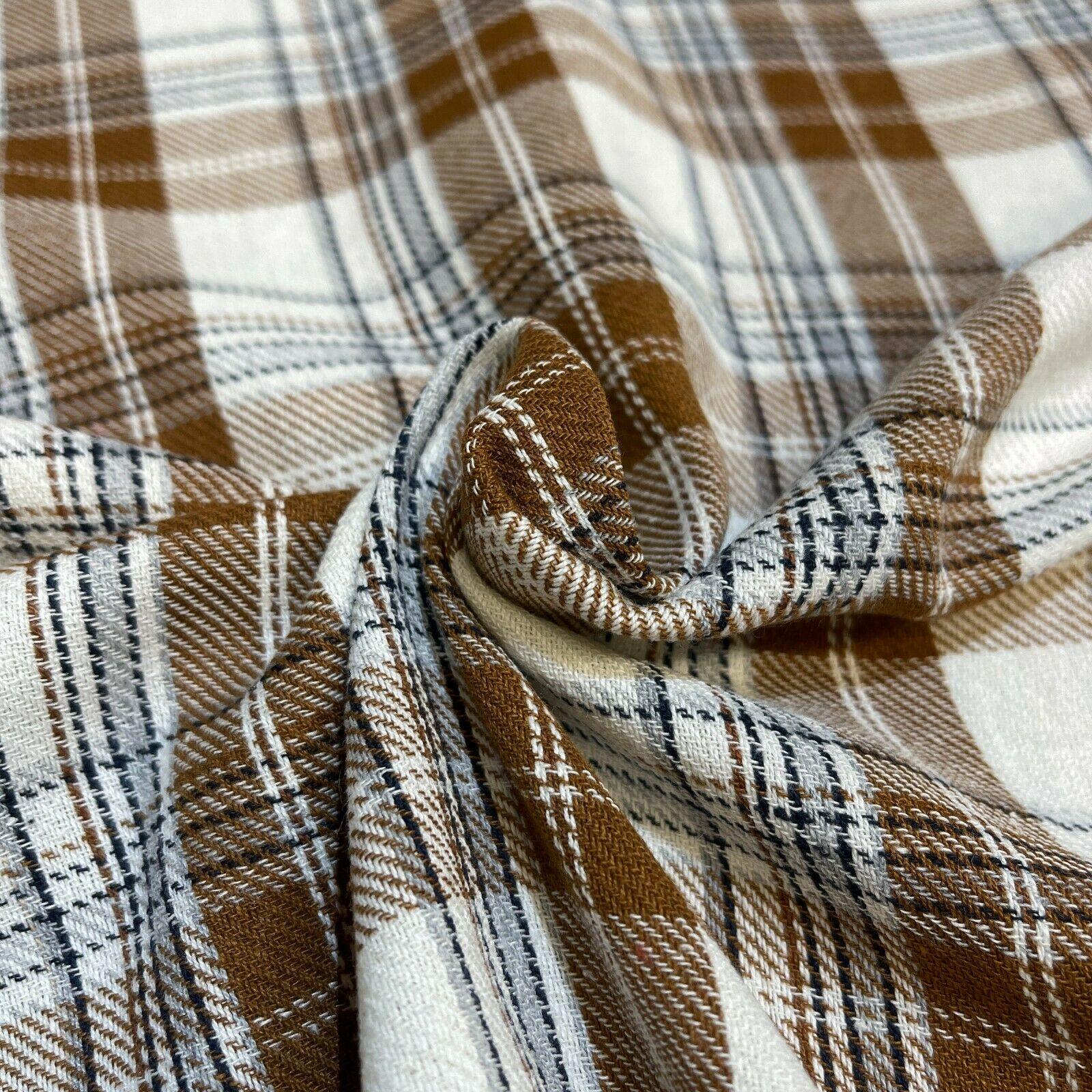 Soft Brushed Tartan Check Plaid Winceyette printed Fabric 55 inches wide MA1580
