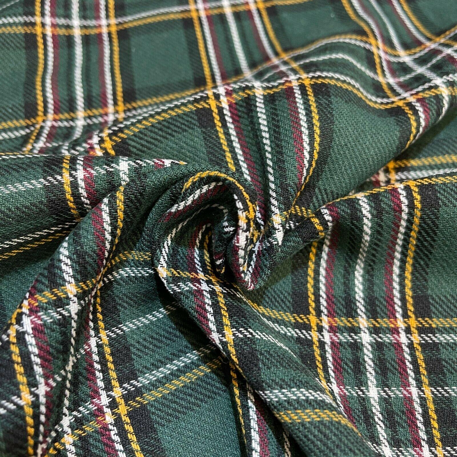 Soft Brushed Tartan Check Plaid Winceyette printed Fabric 55 inches wide MA1580
