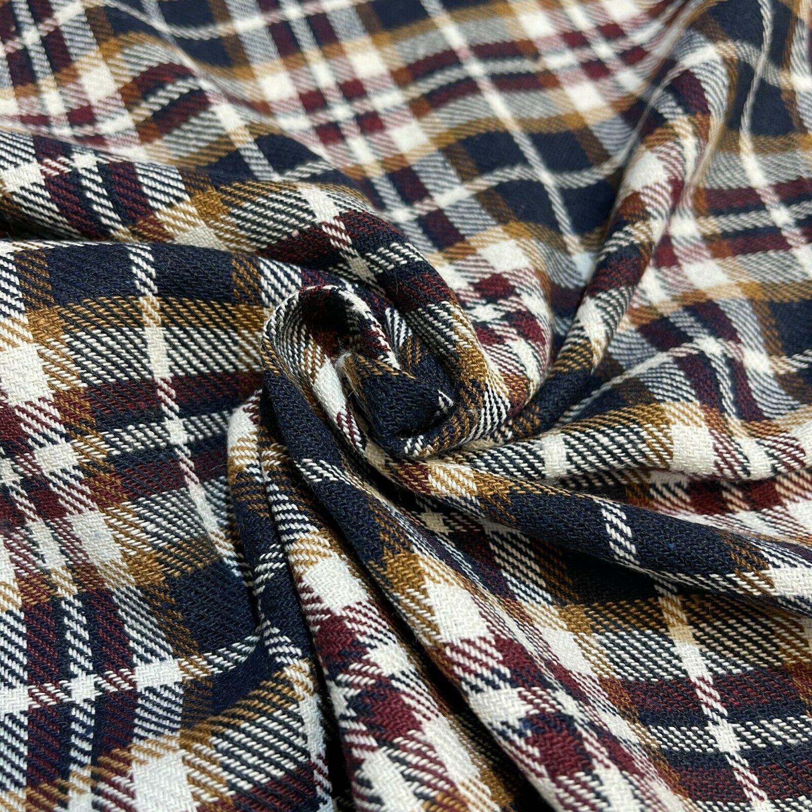Soft Brushed Tartan Check Plaid Winceyette printed Fabric 55 inches wide MA1580