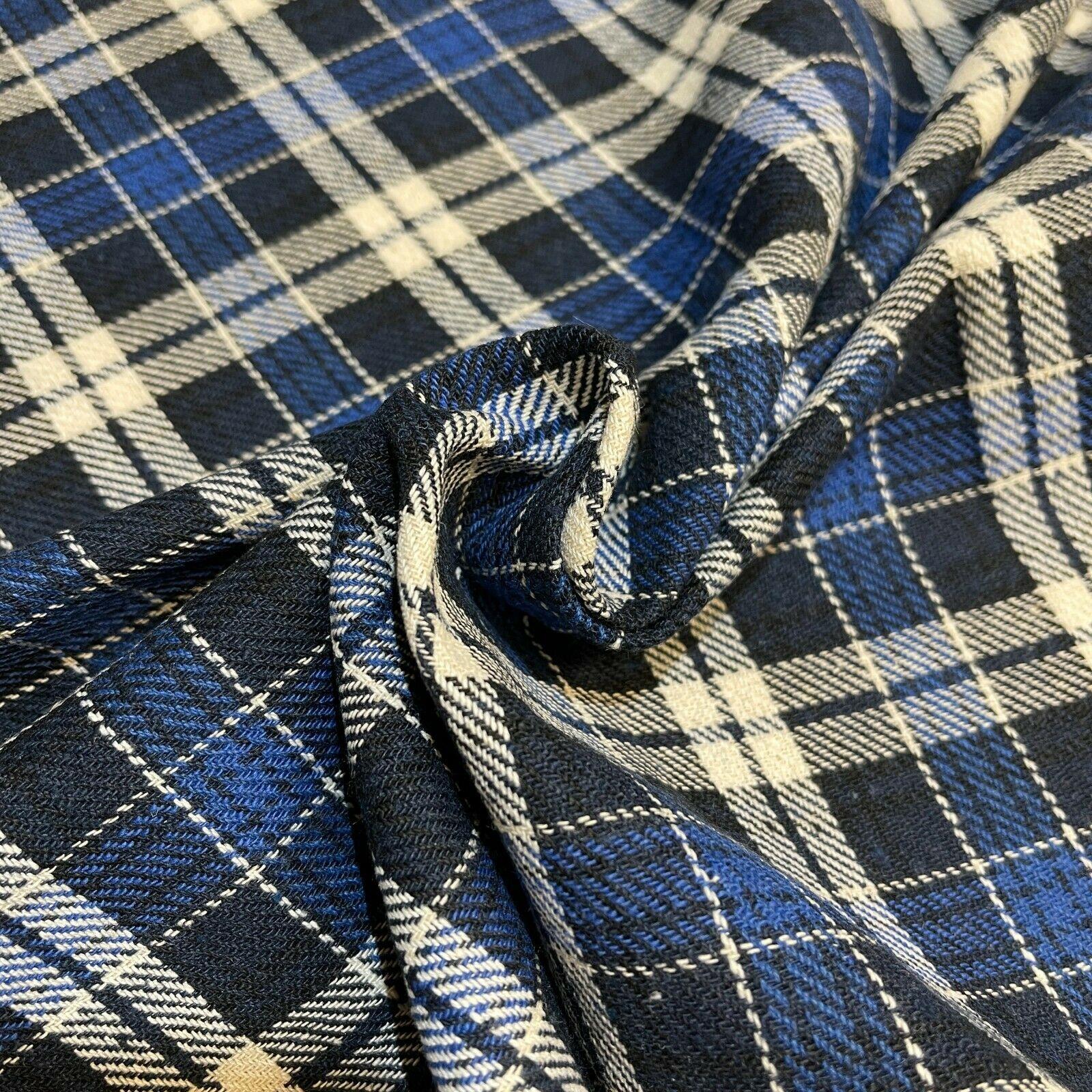 Soft Brushed Tartan Check Plaid Winceyette printed Fabric 55 inches wide MA1580
