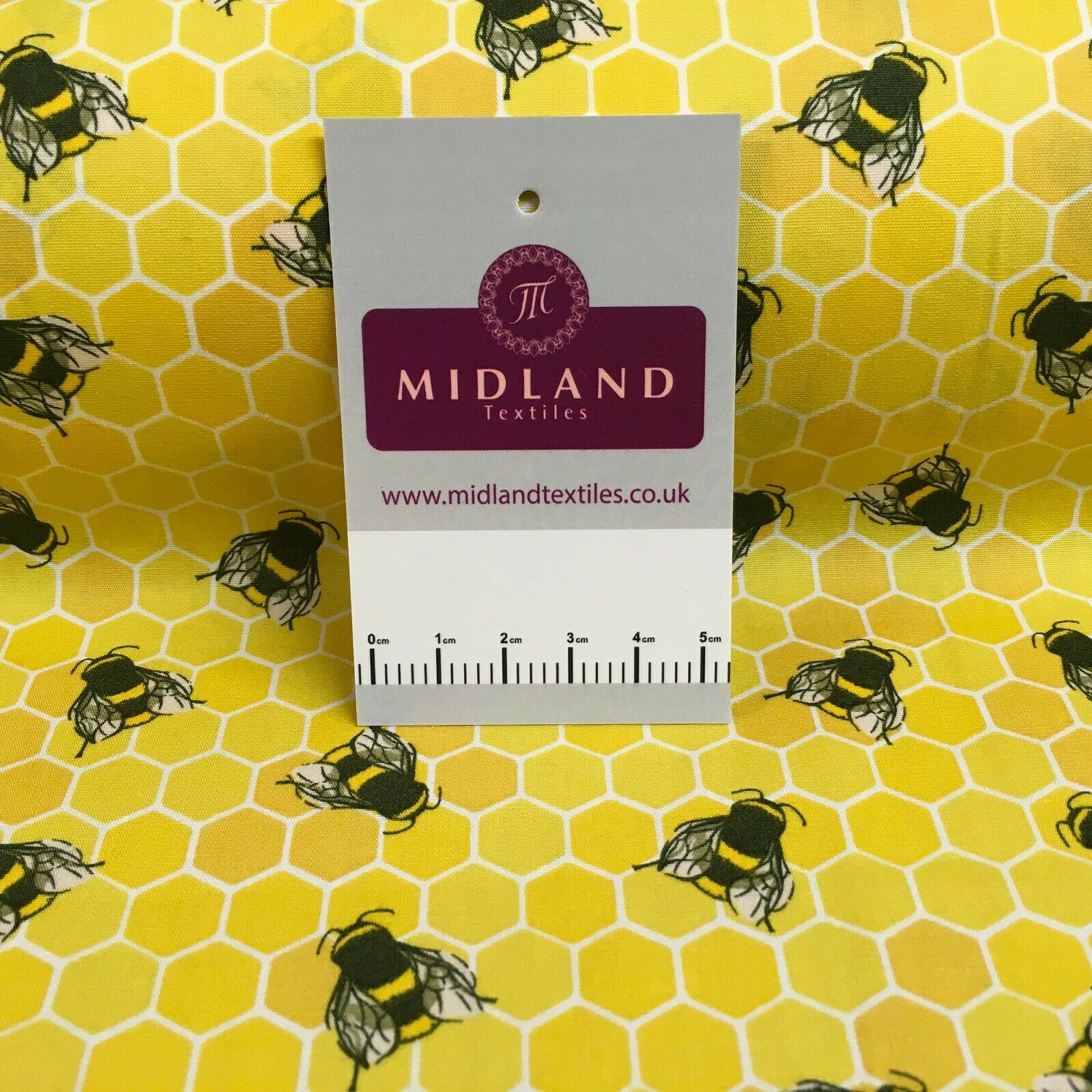 100% Cotton Poplin Bee's printed craft Fabric 110 cm MD1397 Mtex