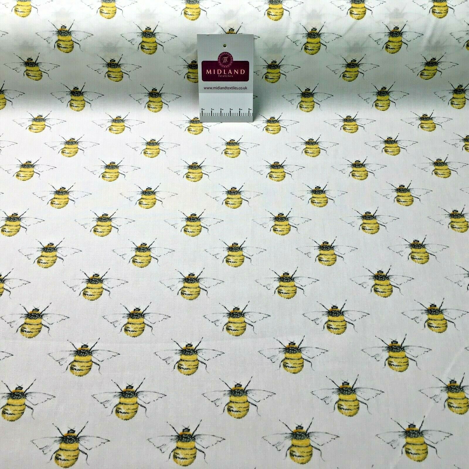 100% Cotton Poplin printed bees craft mask Fabric 110 cm MD1398 Mtex