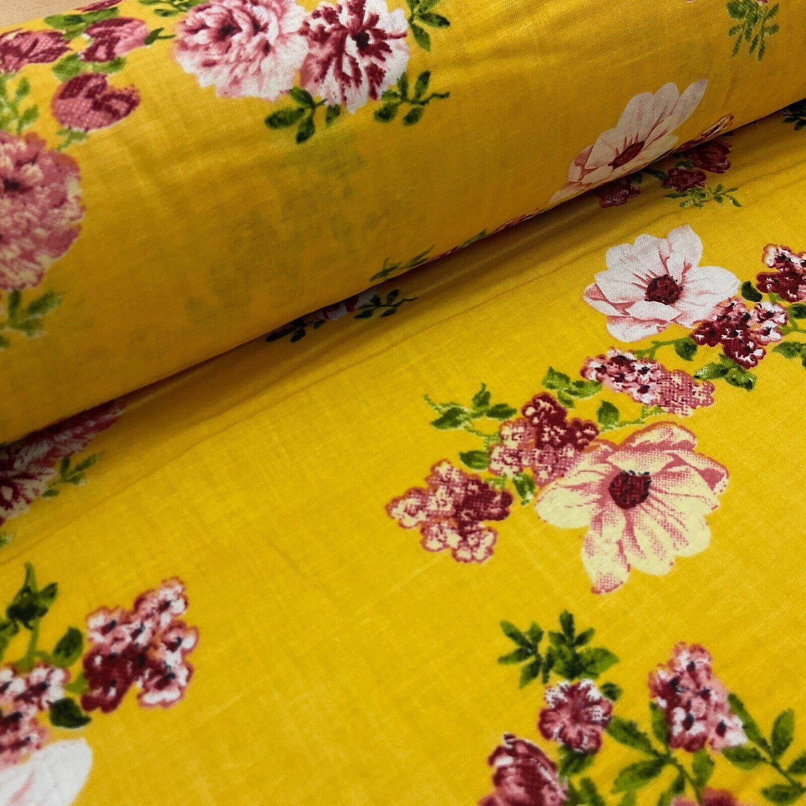 Cotton Lawn Voile Summer Floral Printed Dress fabric 111cm wide M1592