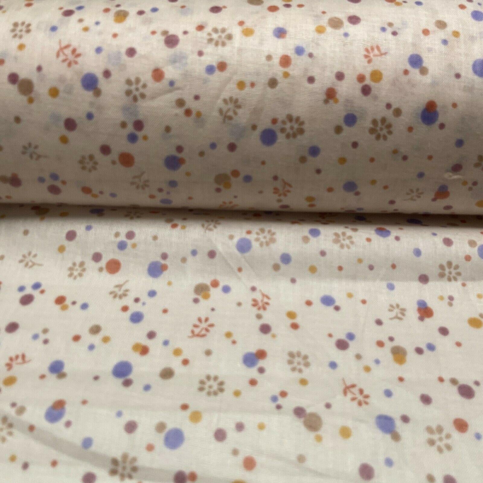 Cotton Lawn Summer small Floral dot Printed Dress fabric 111cm wide M1595