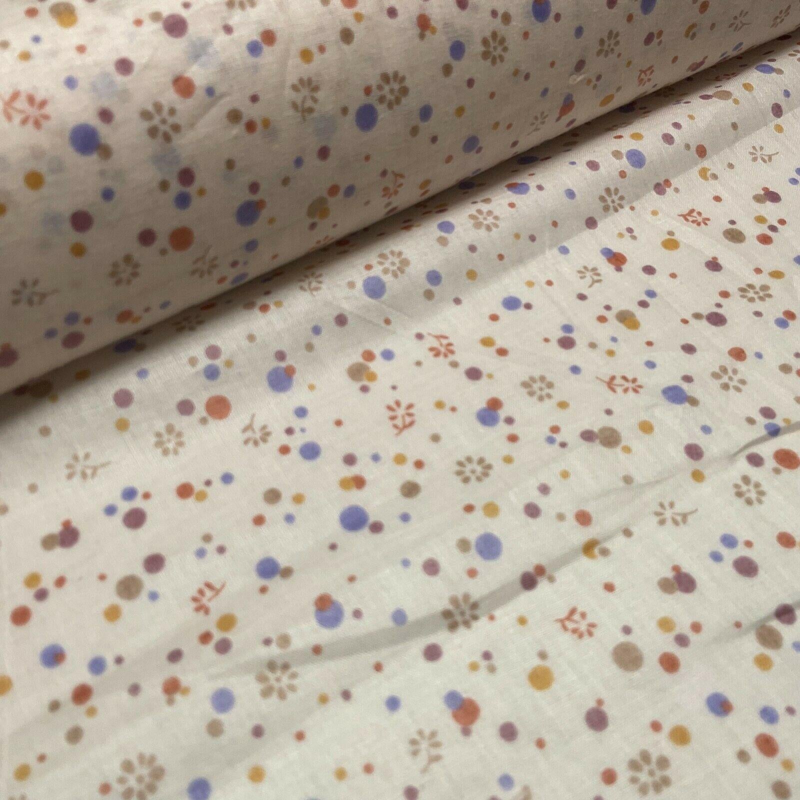 Cotton Lawn Summer small Floral dot Printed Dress fabric 111cm wide M1595