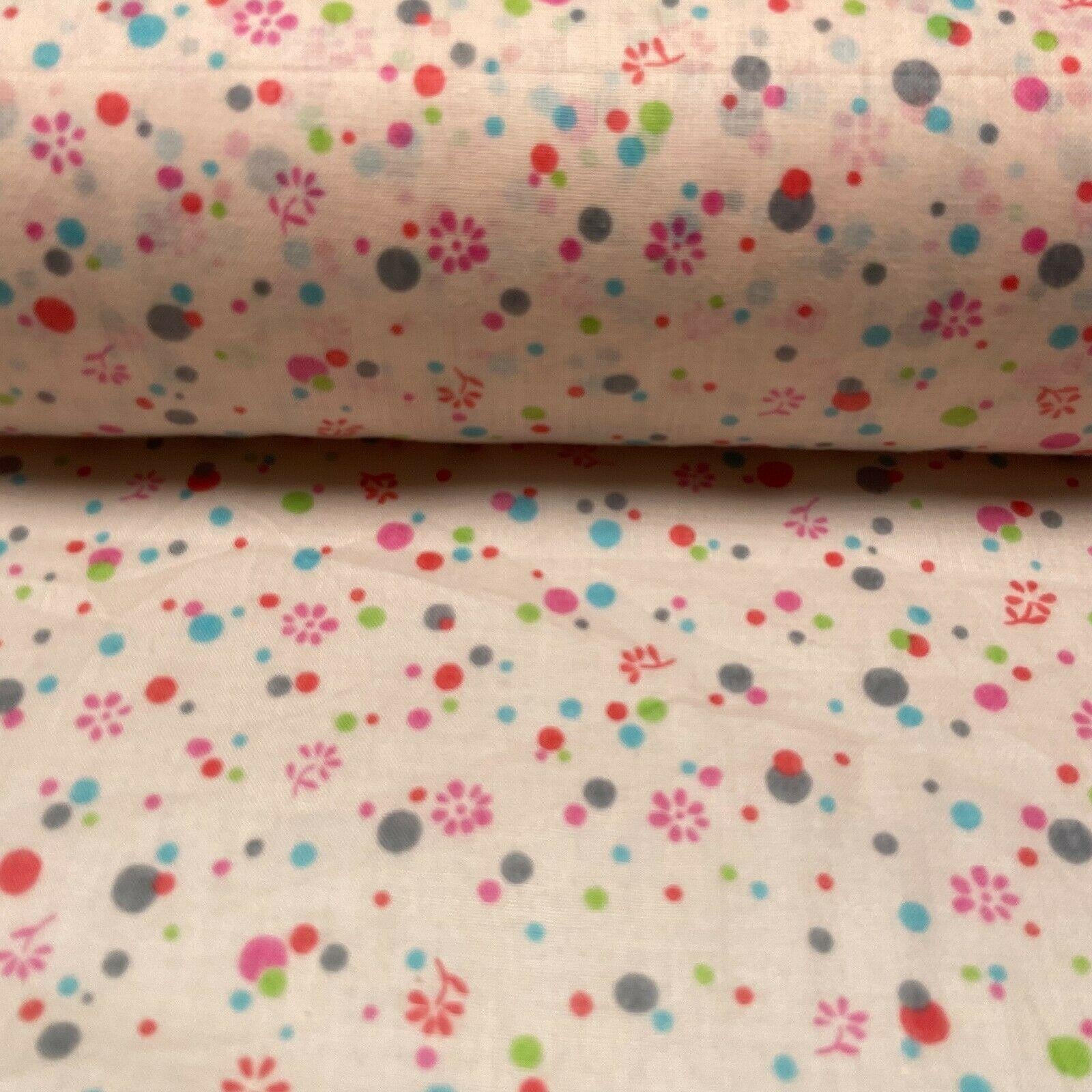 Cotton Lawn Summer small Floral dot Printed Dress fabric 111cm wide M1595