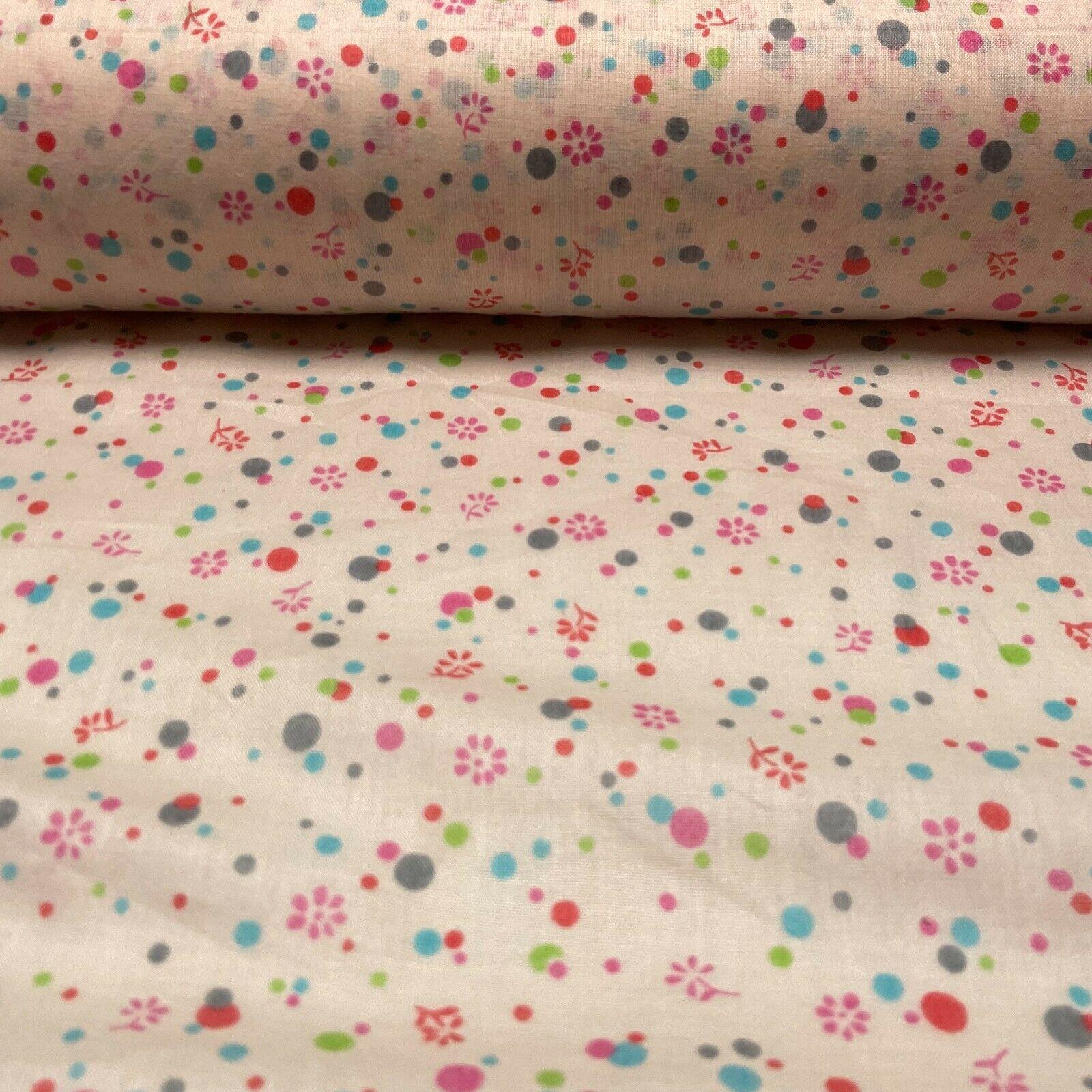 Cotton Lawn Summer small Floral dot Printed Dress fabric 111cm wide M1595
