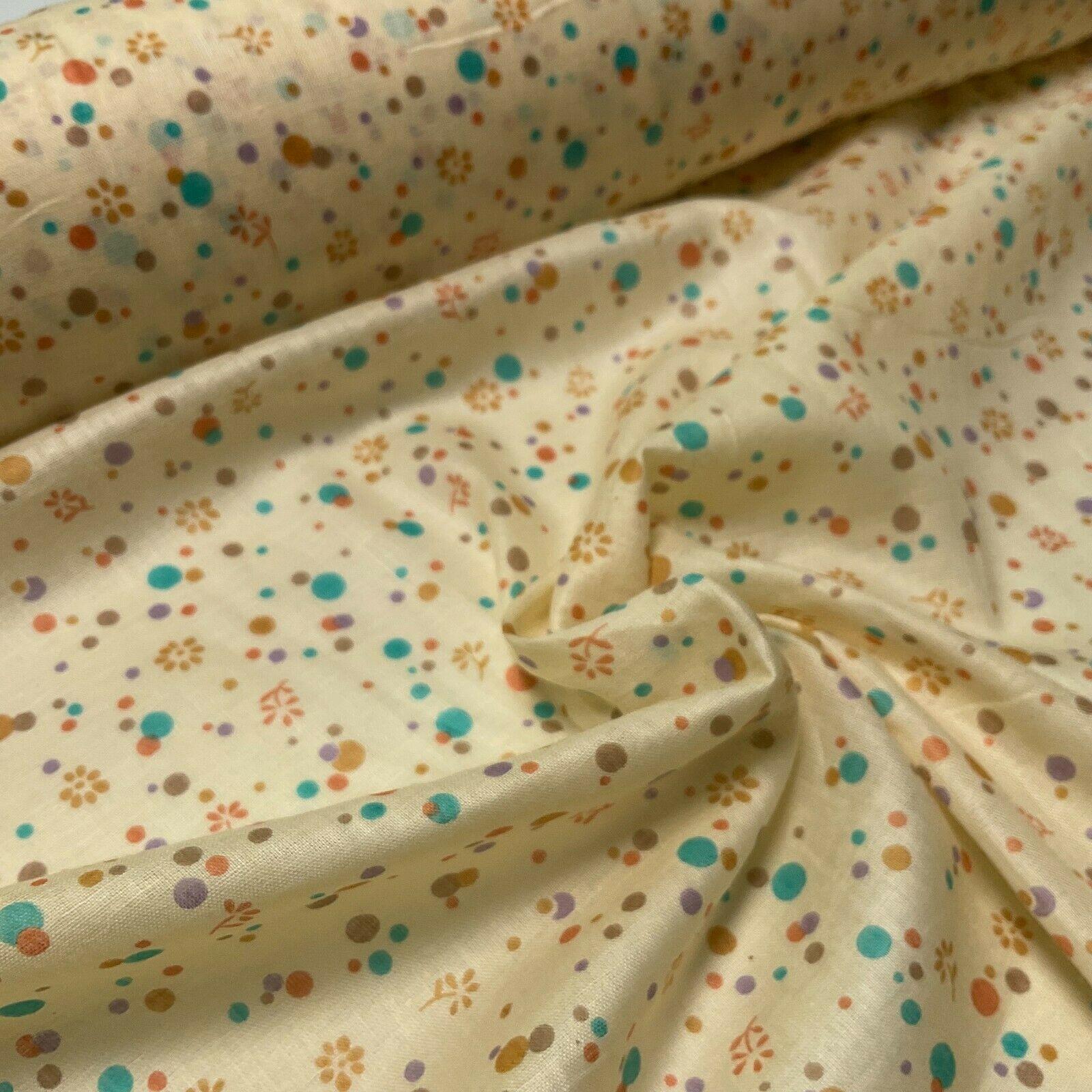Cotton Lawn Summer small Floral dot Printed Dress fabric 111cm wide M1595