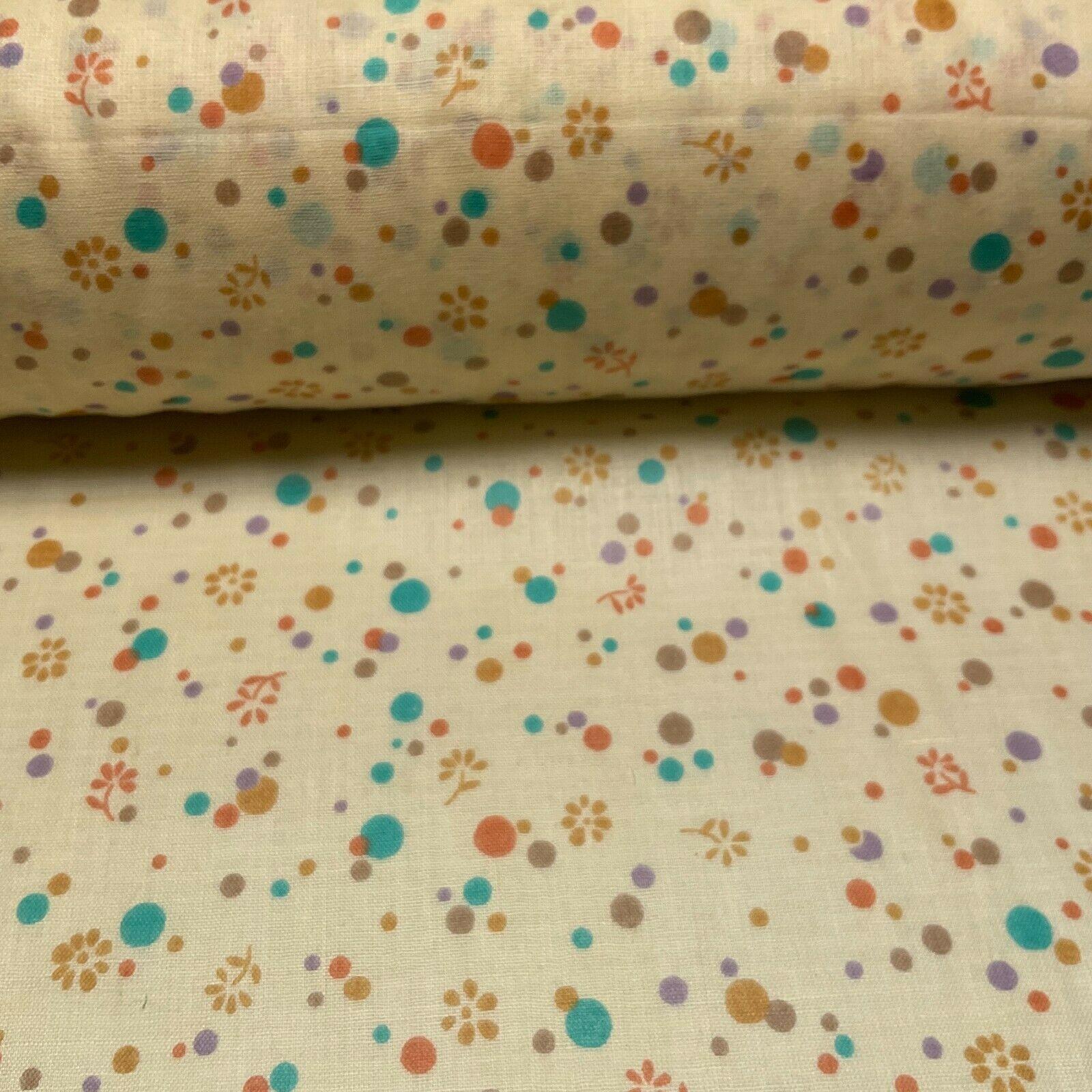 Cotton Lawn Summer small Floral dot Printed Dress fabric 111cm wide M1595
