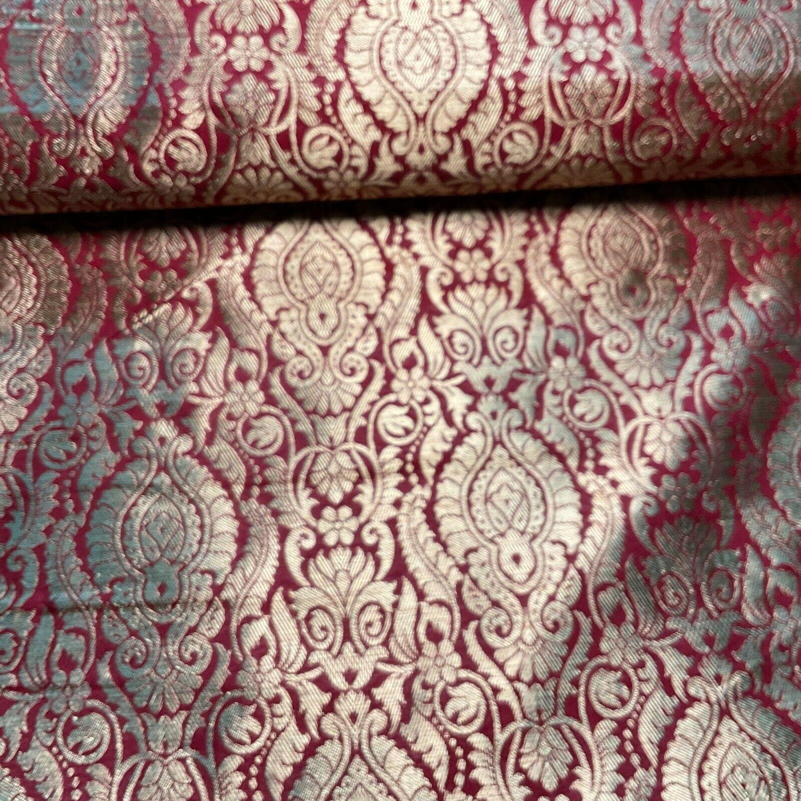 Ornamental Damask Brocade Wedding Banarsi Fabric 147 cm wide  M1567