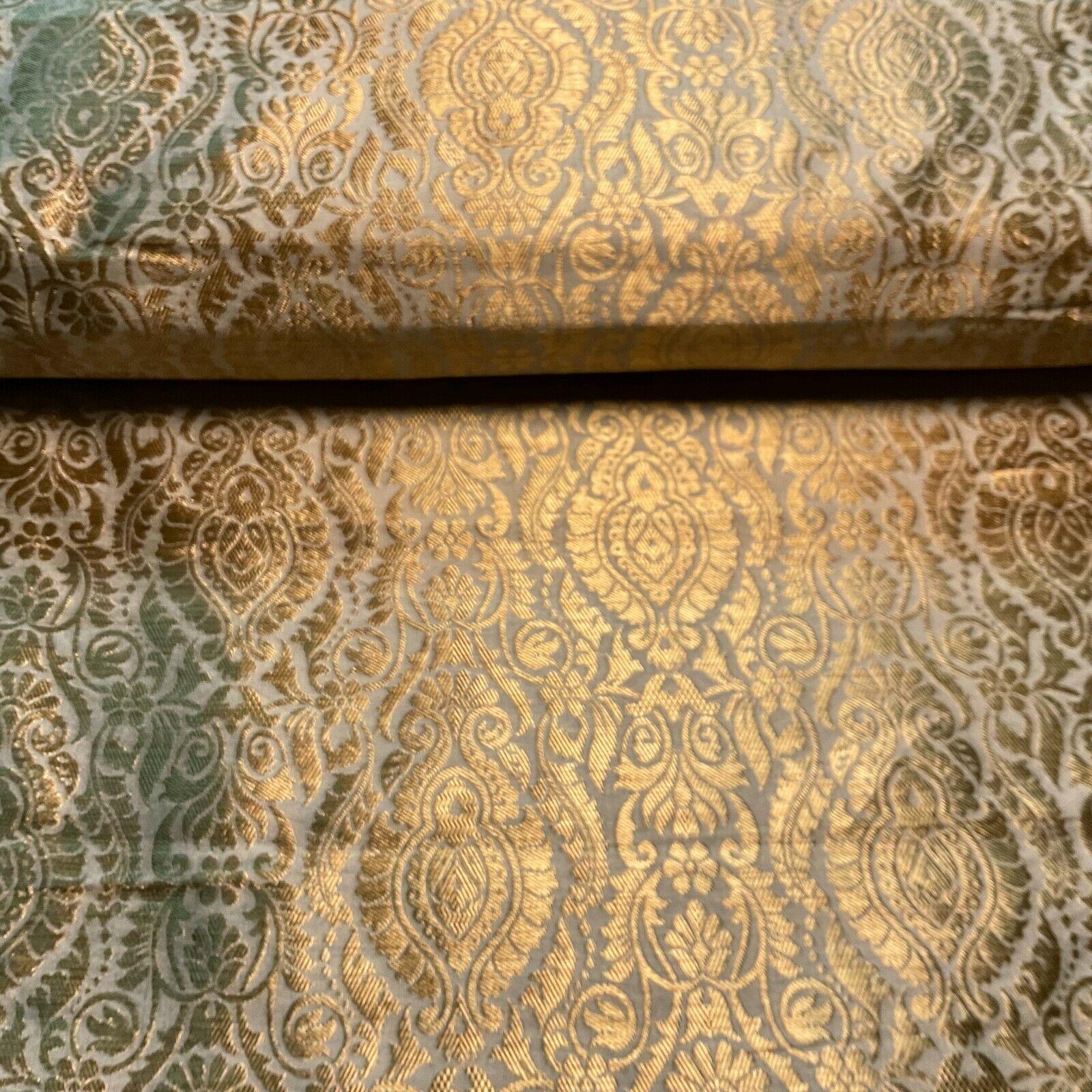 Ornamental Damask Brocade Wedding Banarsi Fabric 147 cm wide  M1567