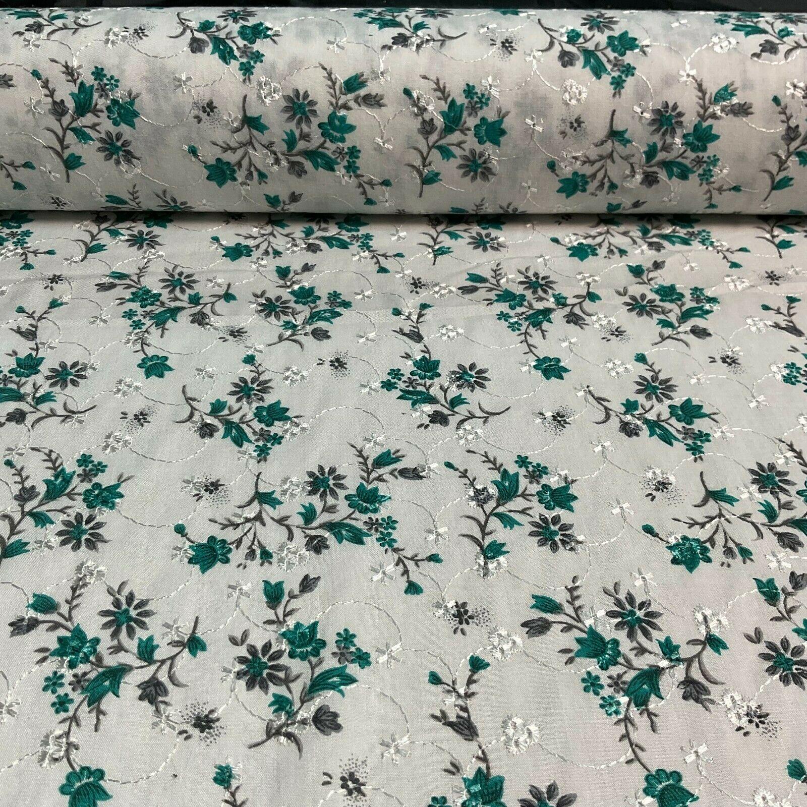 Broderie Anglaise floral Summer Floral Printed Dress fabric 100m wide M1569