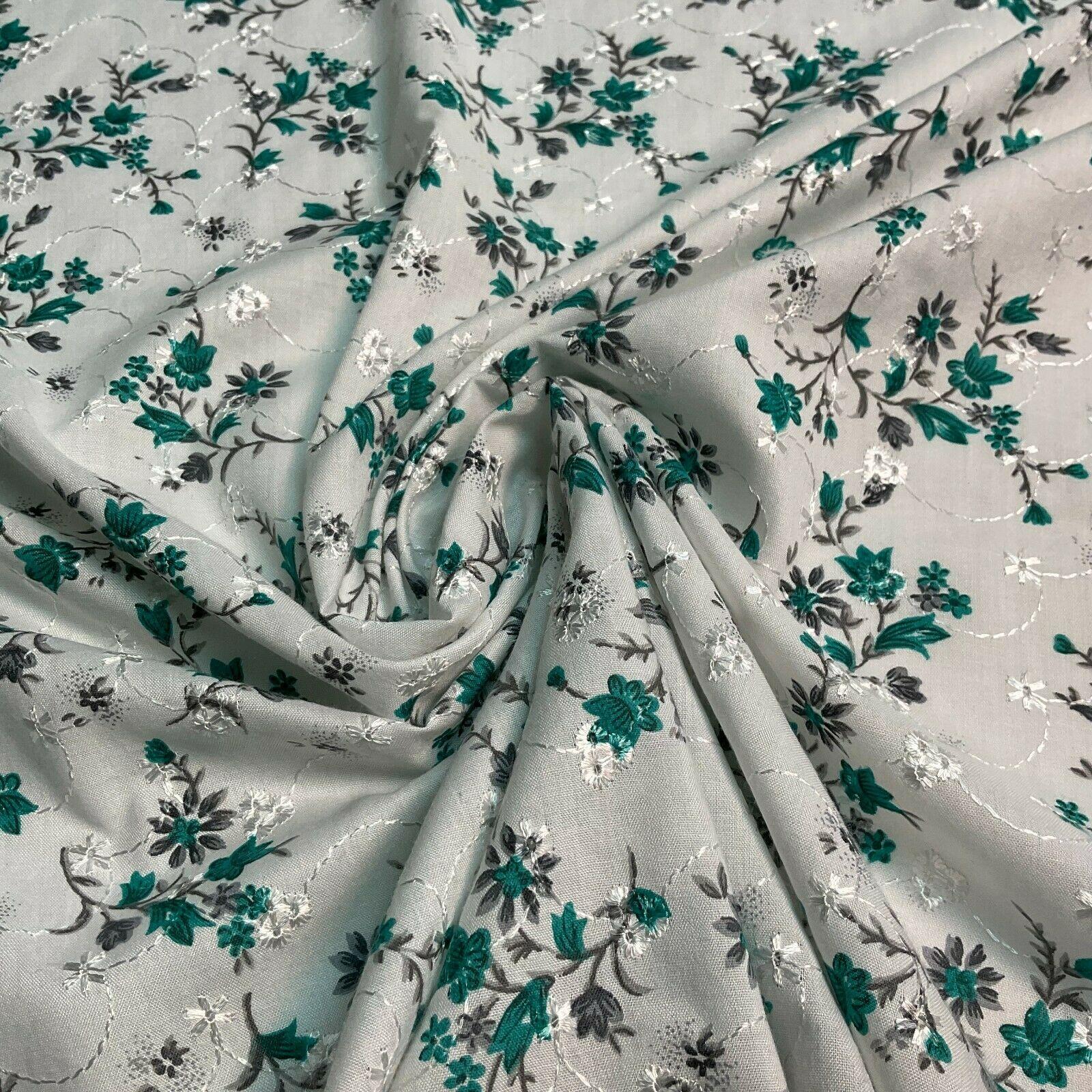 Broderie Anglaise floral Summer Floral Printed Dress fabric 100m wide M1569
