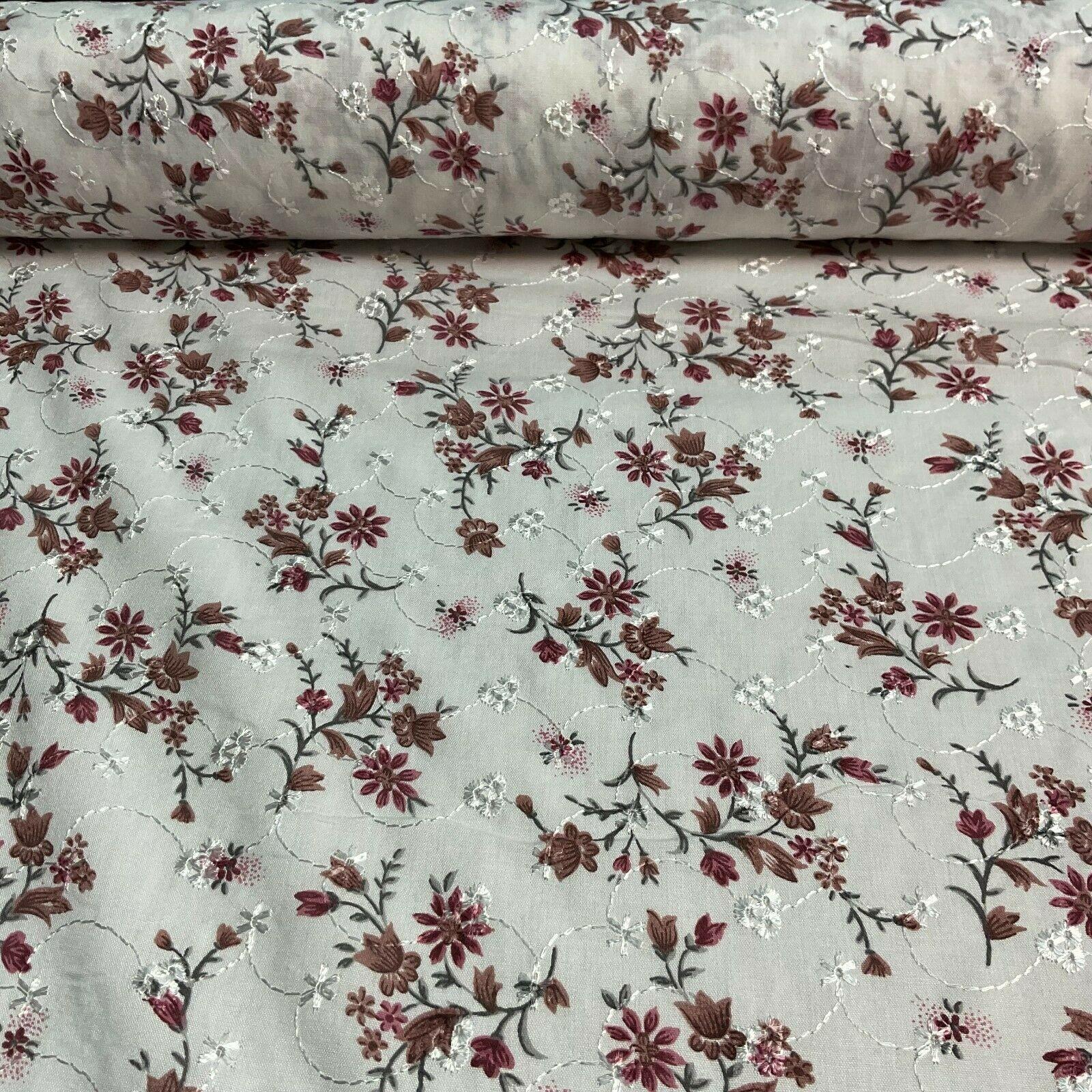 Broderie Anglaise floral Summer Floral Printed Dress fabric 100m wide M1569