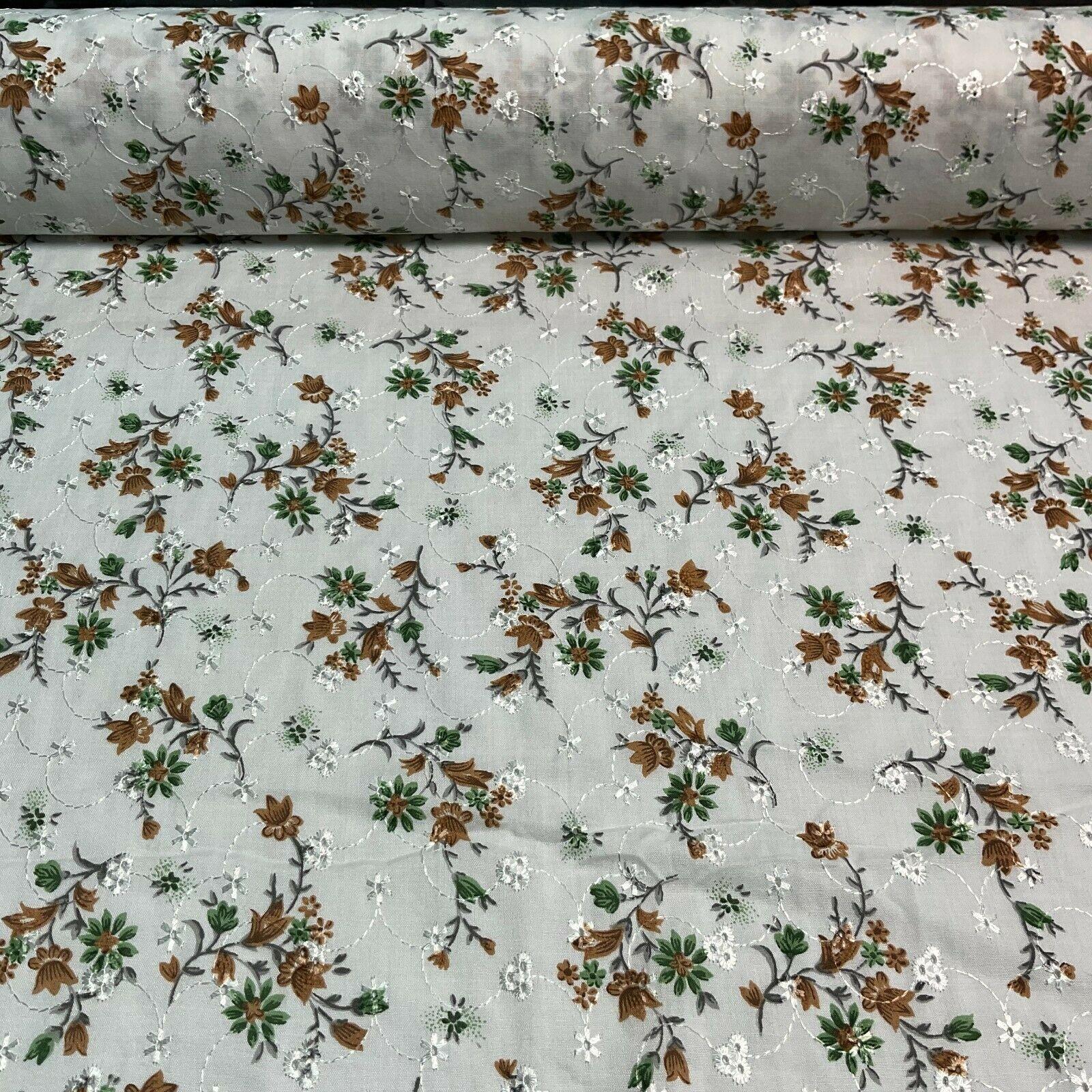 Broderie Anglaise floral Summer Floral Printed Dress fabric 100m wide M1569