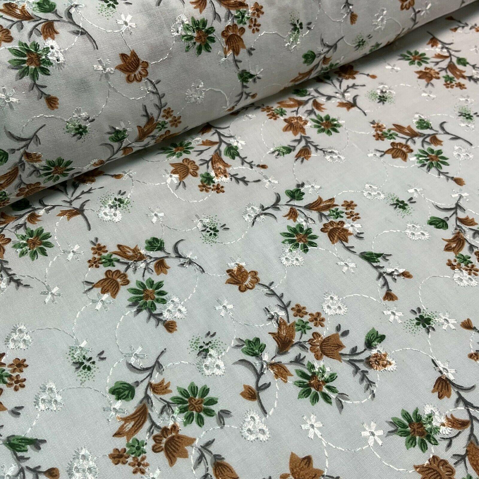 Broderie Anglaise floral Summer Floral Printed Dress fabric 100m wide M1569