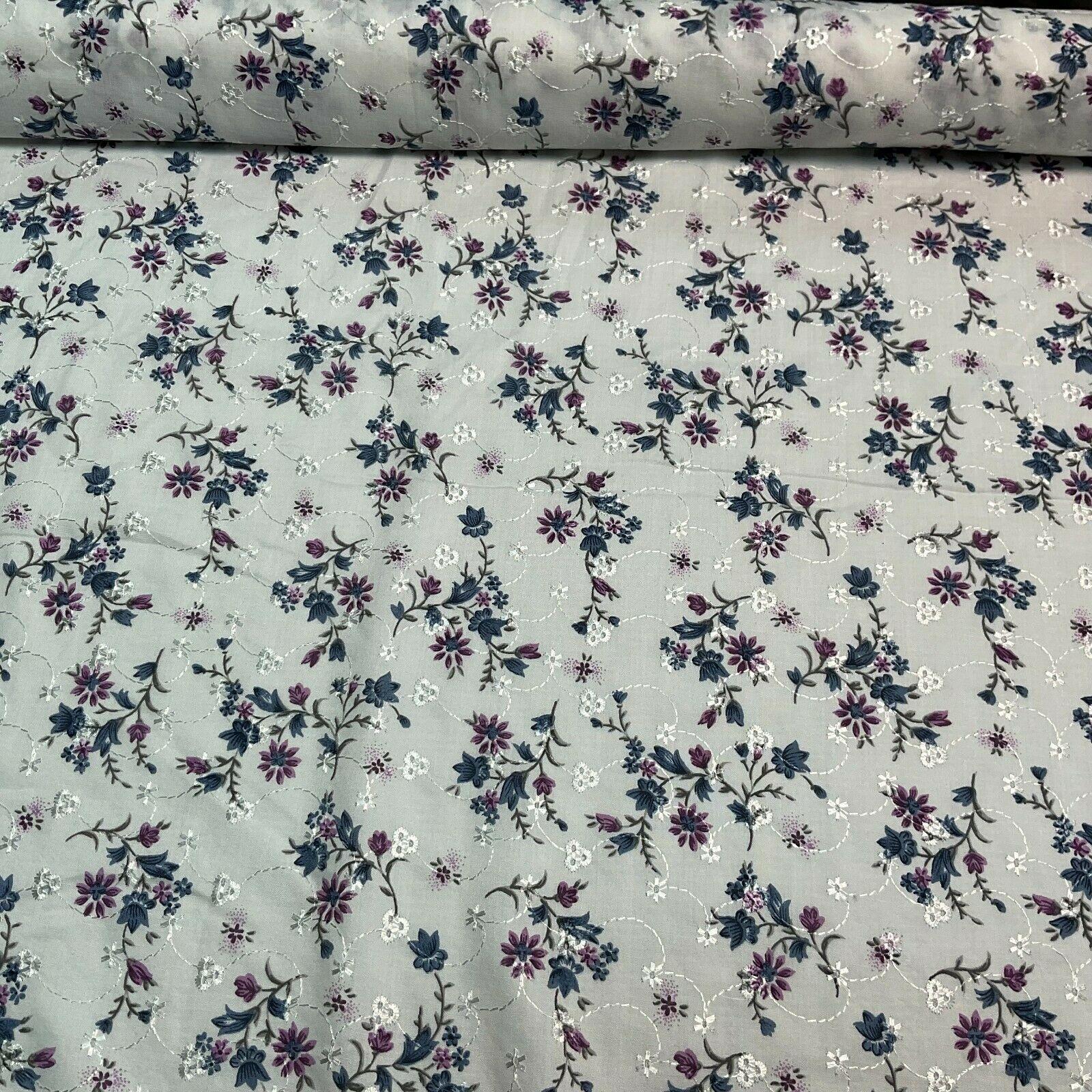 Broderie Anglaise floral Summer Floral Printed Dress fabric 100m wide M1569