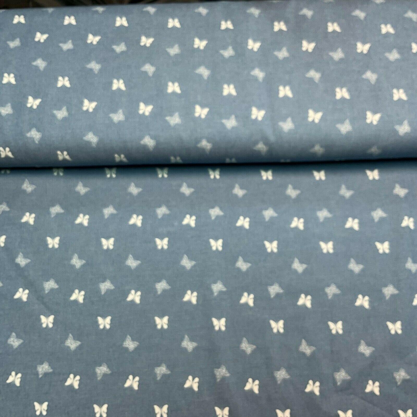 Printed 100% Cotton Chambray Denim Mixed Designs Dress Fabric 147cm M1604